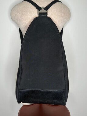 HOBO International Women's Black Nylon Tear-drop Style Backpack Minimalist